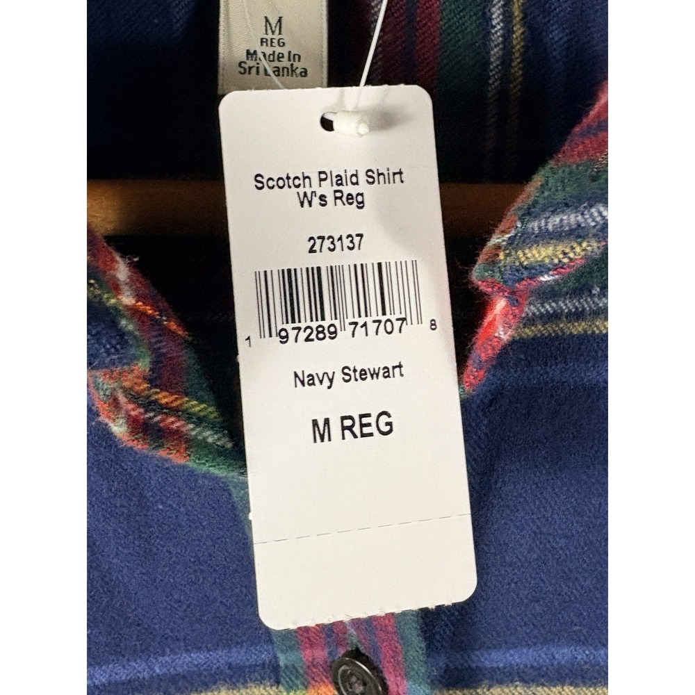 LL Bean Flannel Shirt Women M Relaxed Fit Scotch Plaid Long Sleeve Button Up NEW - Picture 4 of 8